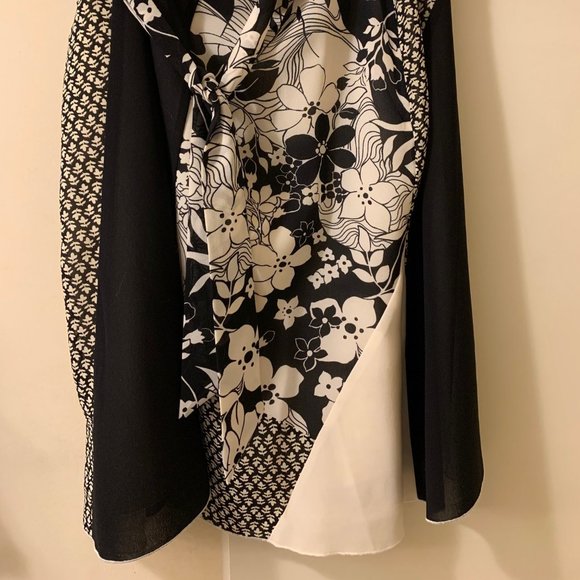 OSCAR by Oscar de la Renta - Black & Cream Panel Skirt, Size 14 - Picture 2 of 6